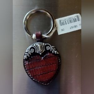 Brighton moc croc silver and leather keychain